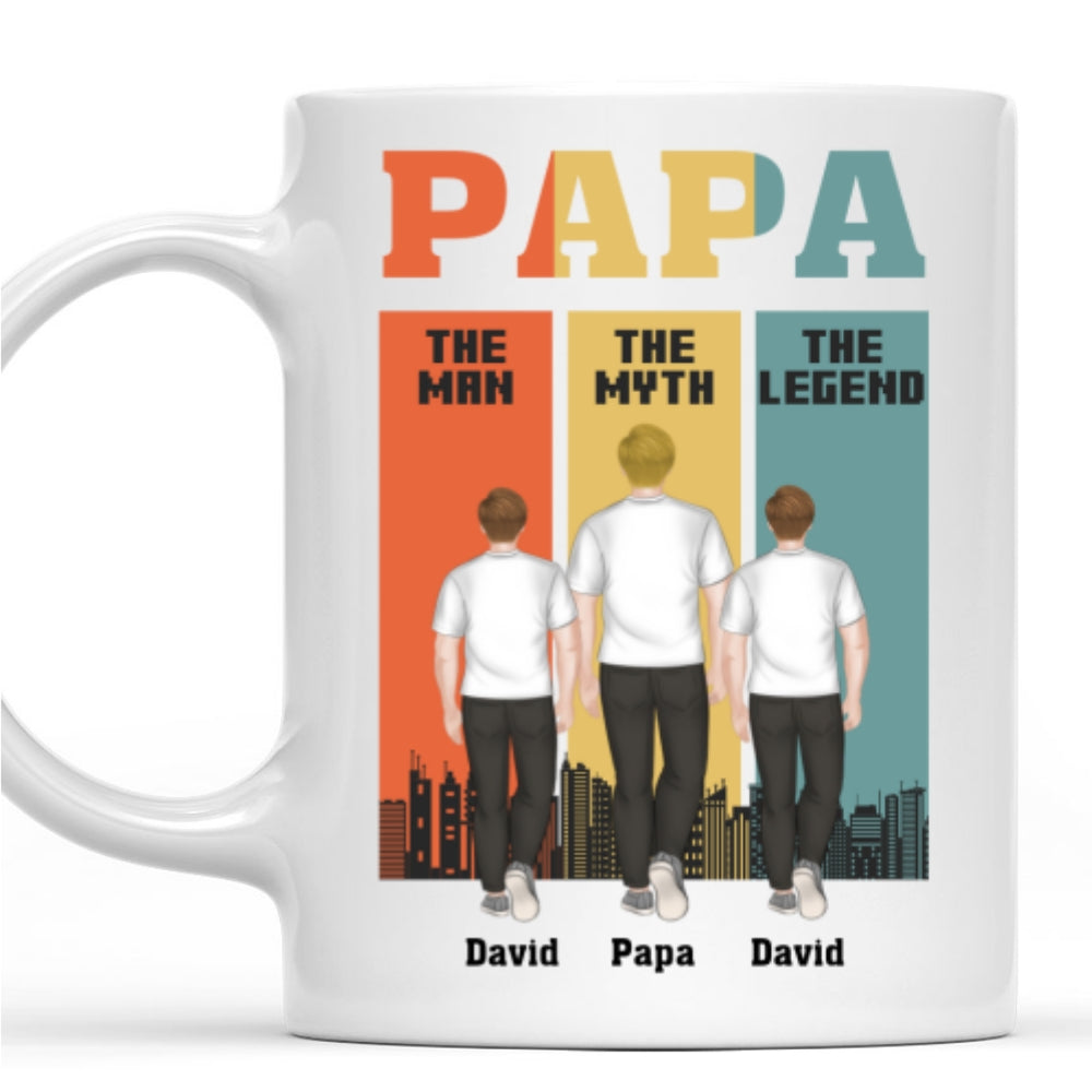 Papa The Man The Legend - Personalized Custom Coffee Mug