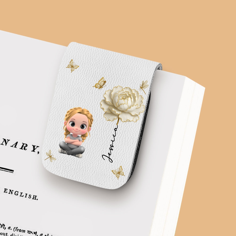Floral Soul - Personalized Custom Leather Bookmark