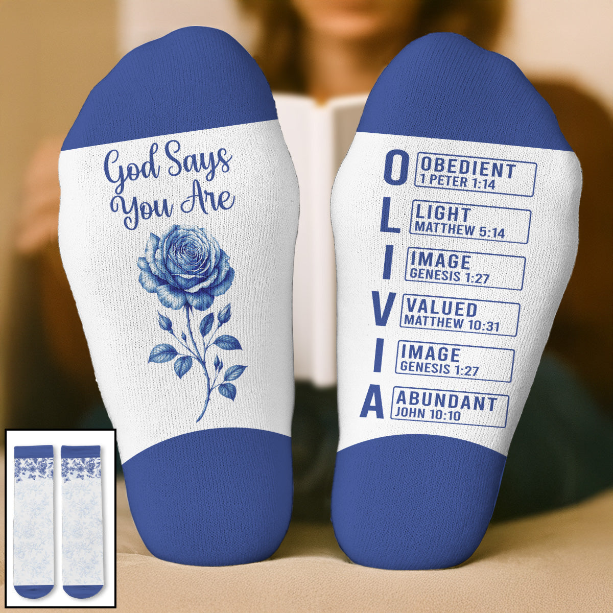 God Says I Am - Personalized Custom Crew Socks