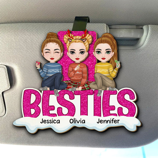 Bestie Together Version 2 - Personalized Custom Car Visor Clip