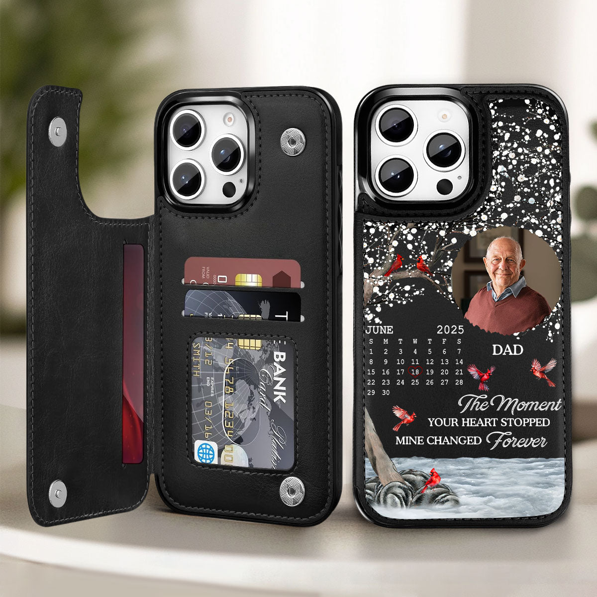 The Moment My Heart Changed Forever - Personalized Custom Leather Phone Case