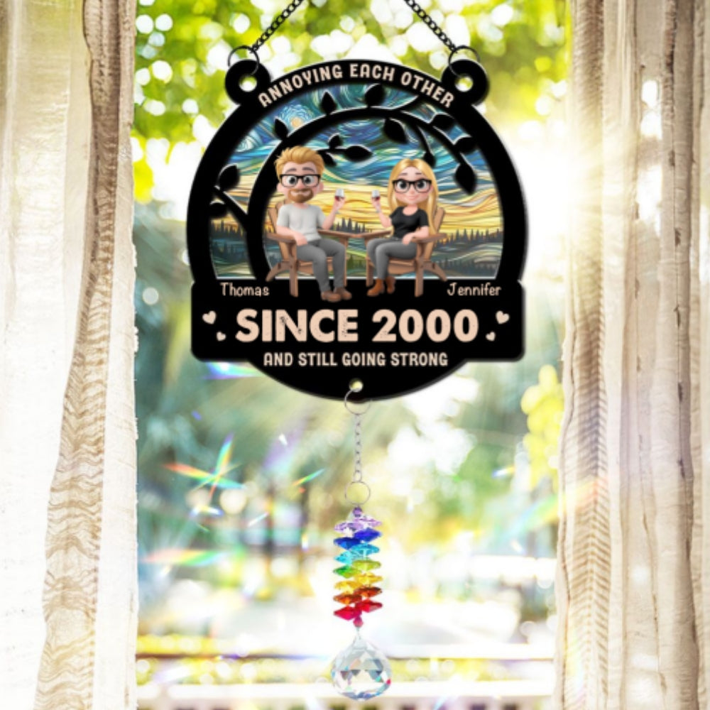 Annoying Each Other For Years - Personalized Custom Suncatcher With Crystal Rainbow Charm