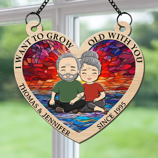 Grow Old With You -  Personalized Custom Suncatcher