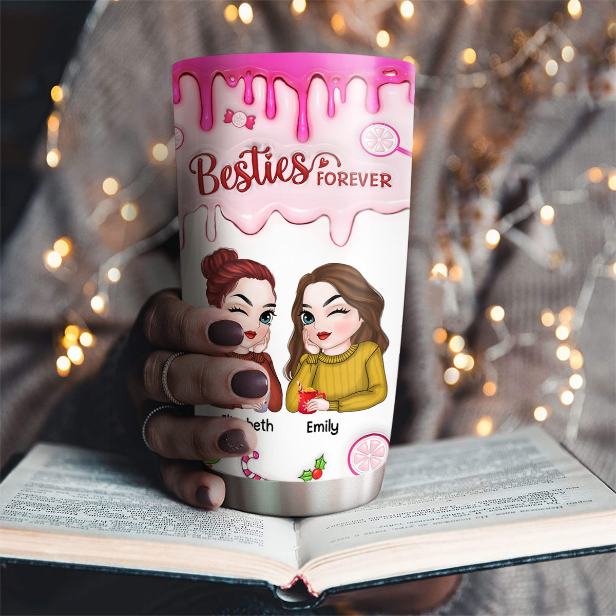 Sisters Forever - Personalized Custom 3D Inflated Effect Tumbler