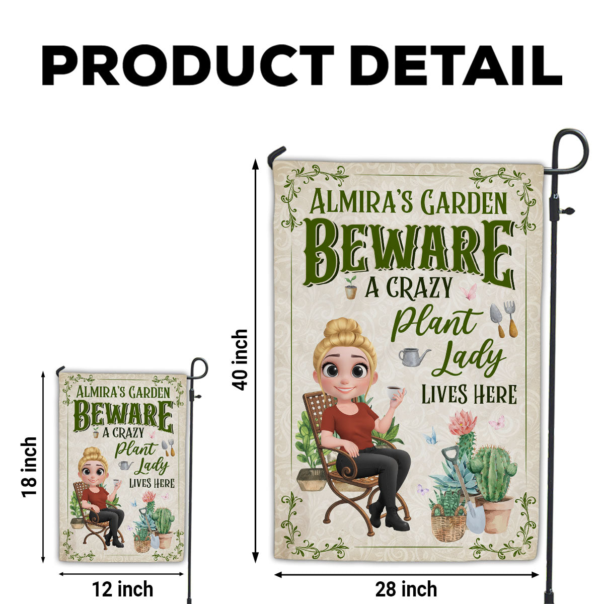 Plant Lady Lives Here - Personalized Custom Flag