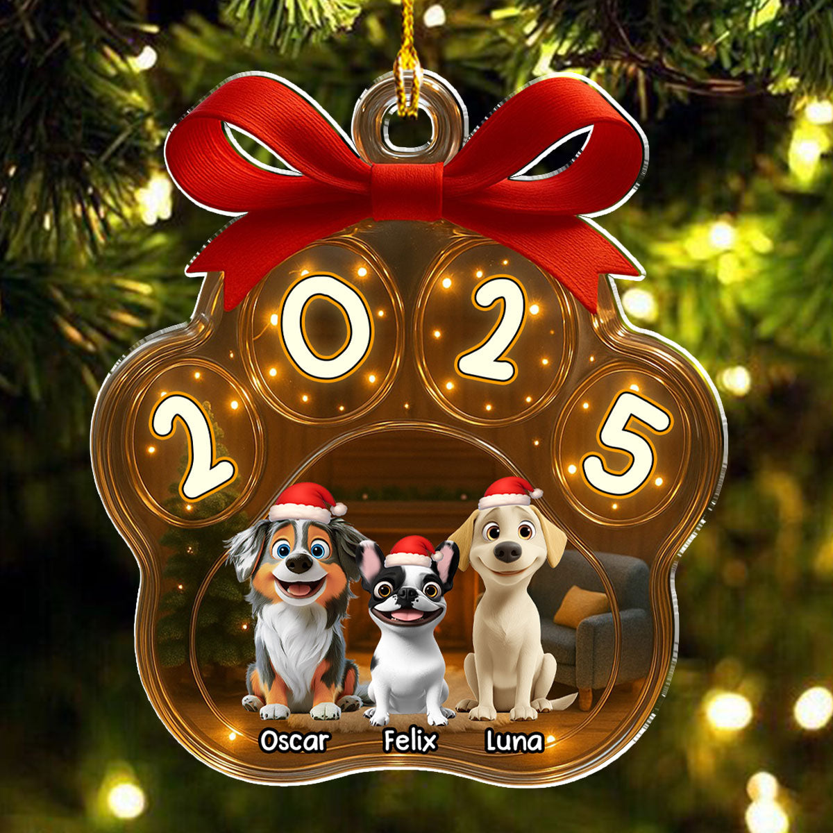 Christmas Gift - Personalized Custom 3D Inflated Effect Acrylic Ornament