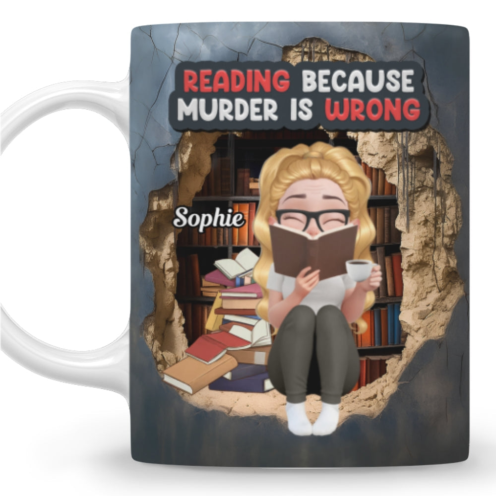Reading Keeps Me Outta Prison - Personalized Custom Coffee Mug