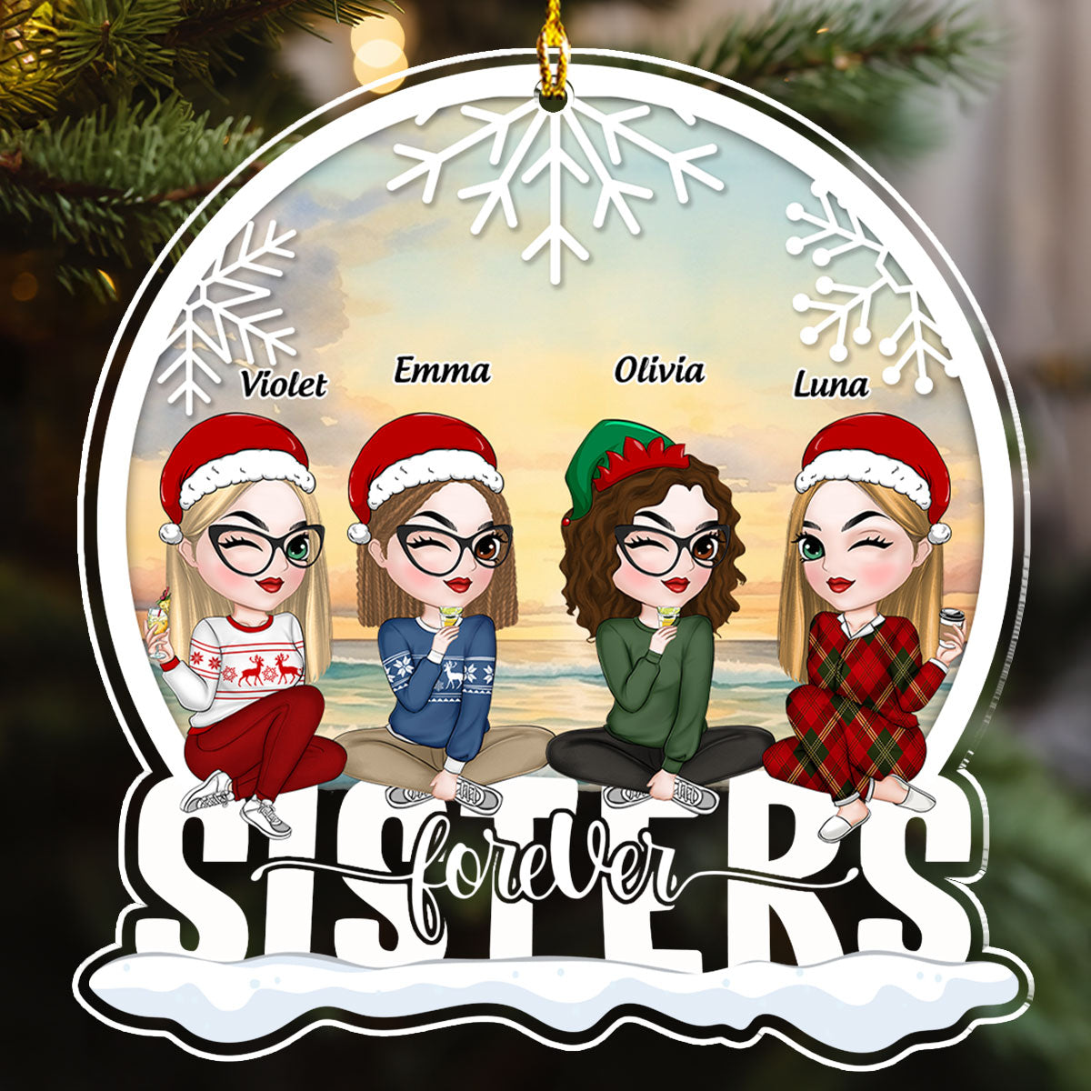 Bestie Love Is Forever - Personalized Custom Acrylic Ornament