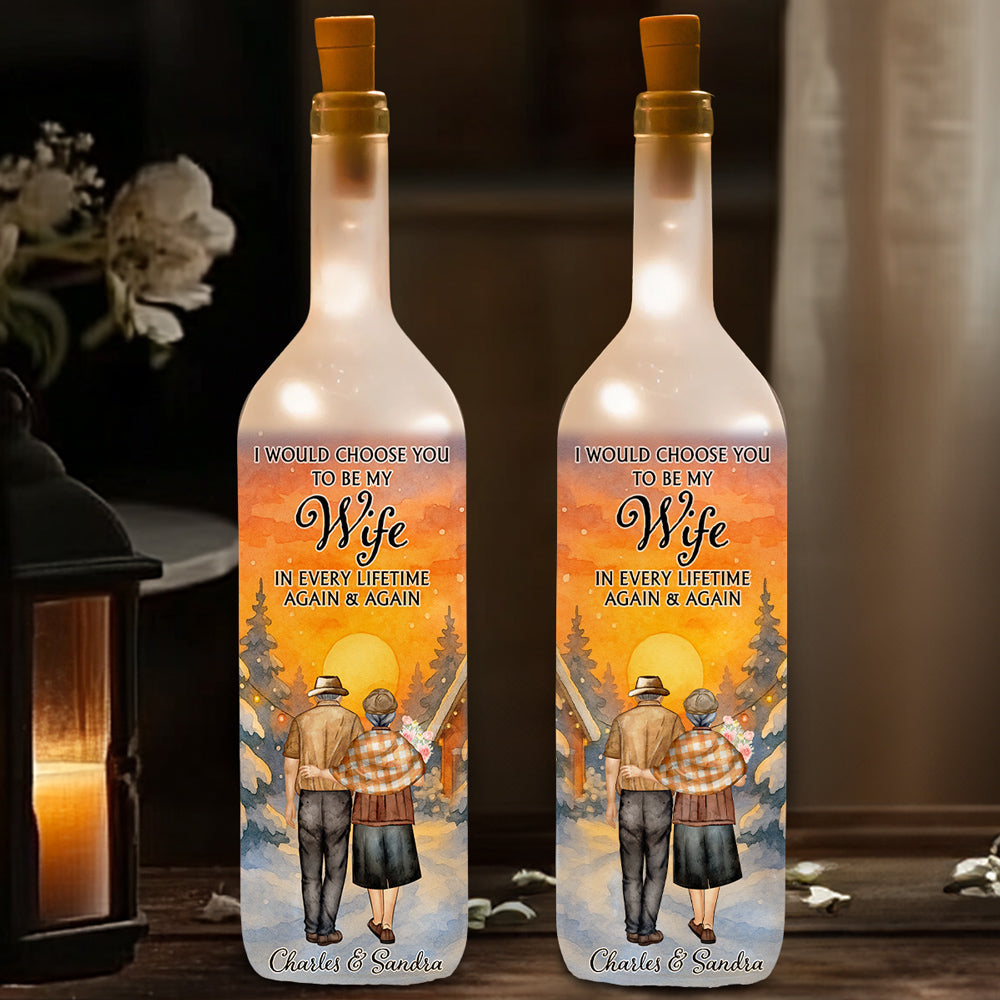 Always Choose You My Wife - Personalized Custom Bottle Lamp