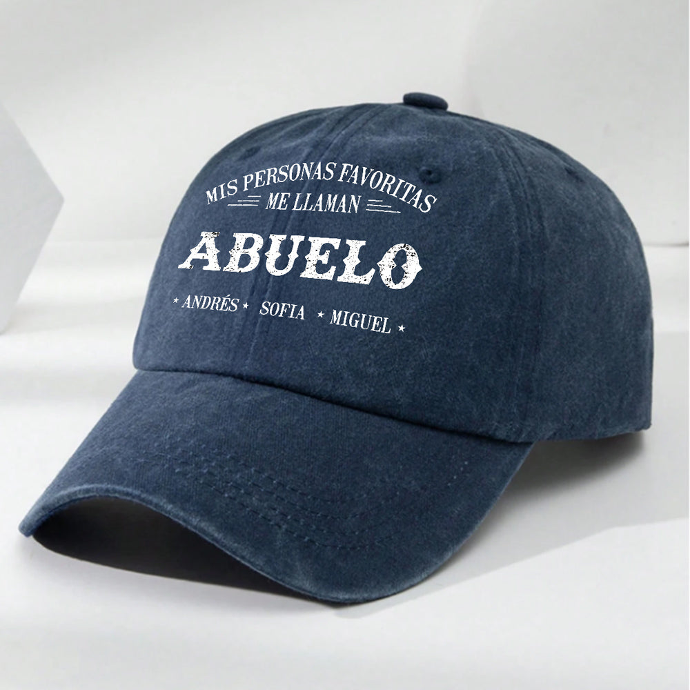 Mis Personas Favoritas Me Llaman - Gorra de Mezclilla Vintage Lavada Personalizada