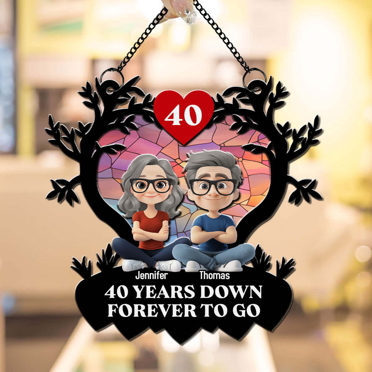 Many Years Down Forever To Go - Personalized Custom Suncatcher