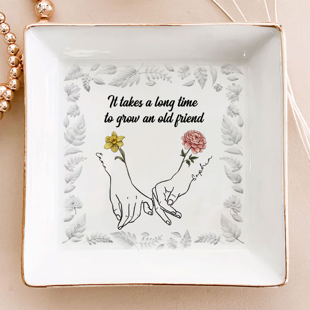 It Takes A Long Time - Personalized Custom Jewelry Dish