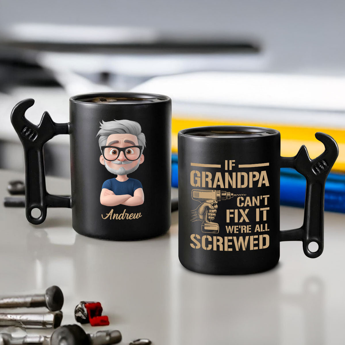 If Dad Can't Fix It â€?Personalized Custom Wrench Handle Mug