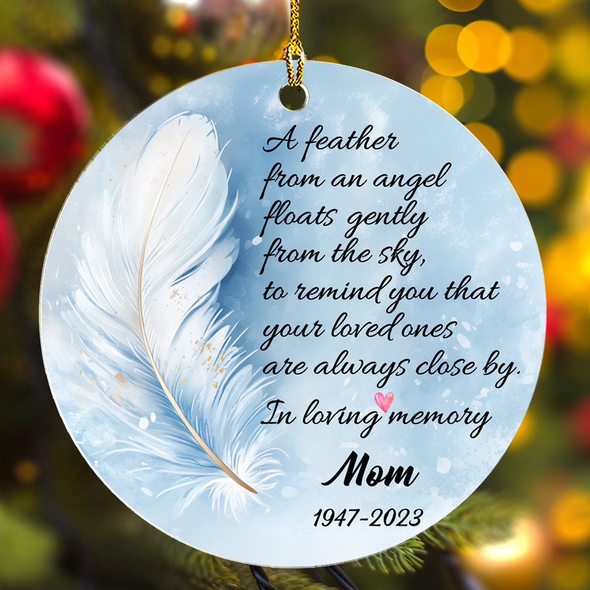 Feather Memorial - Personalized Custom Acrylic Ornament