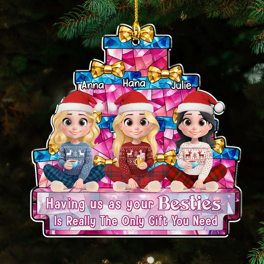 Stacked Presents Best Friends - Personalized Custom Acrylic Ornament