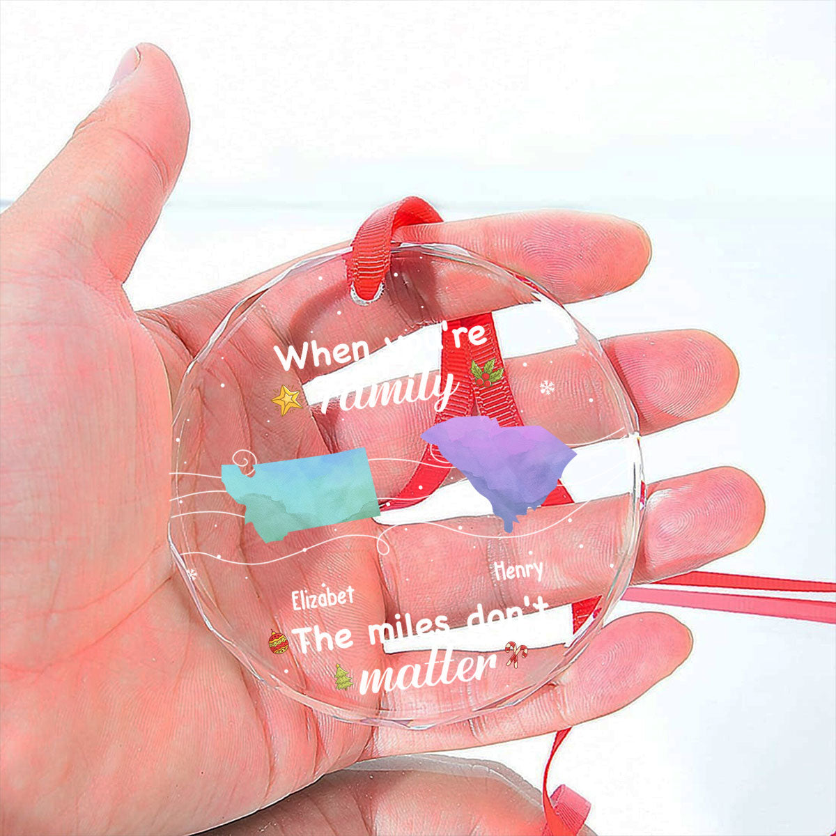 Siblings Forever - Personalized Custom Glass Ornament