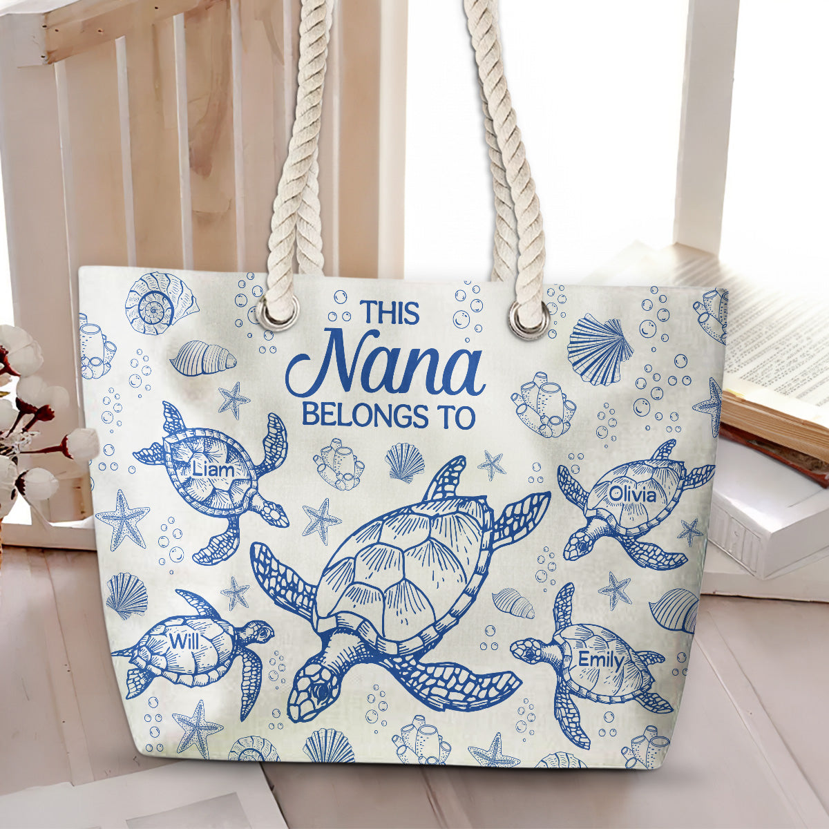 Grandma At The Beach - Personalized Custom Beach Bag
