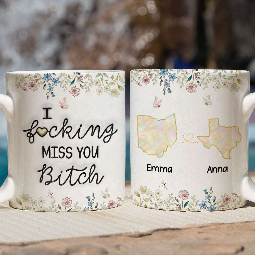 No Distance Can Break Us - Personalized Custom 3D Inflated Effect Mug