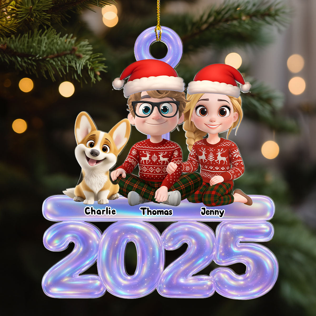 We And Our Dog Colorful - Personalized Custom Acrylic Ornament