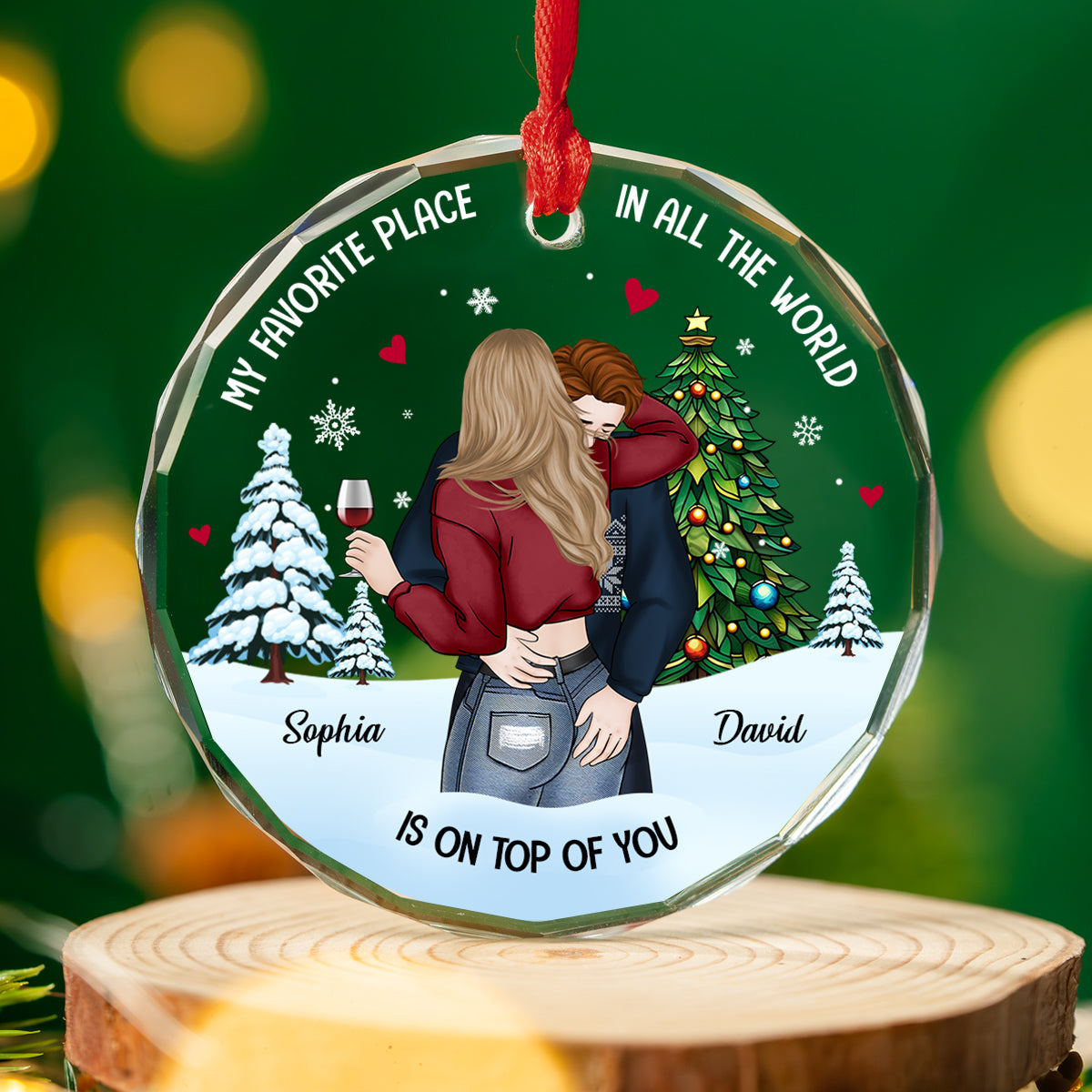 My Favorite Place - Personalized Custom Glass Ornament