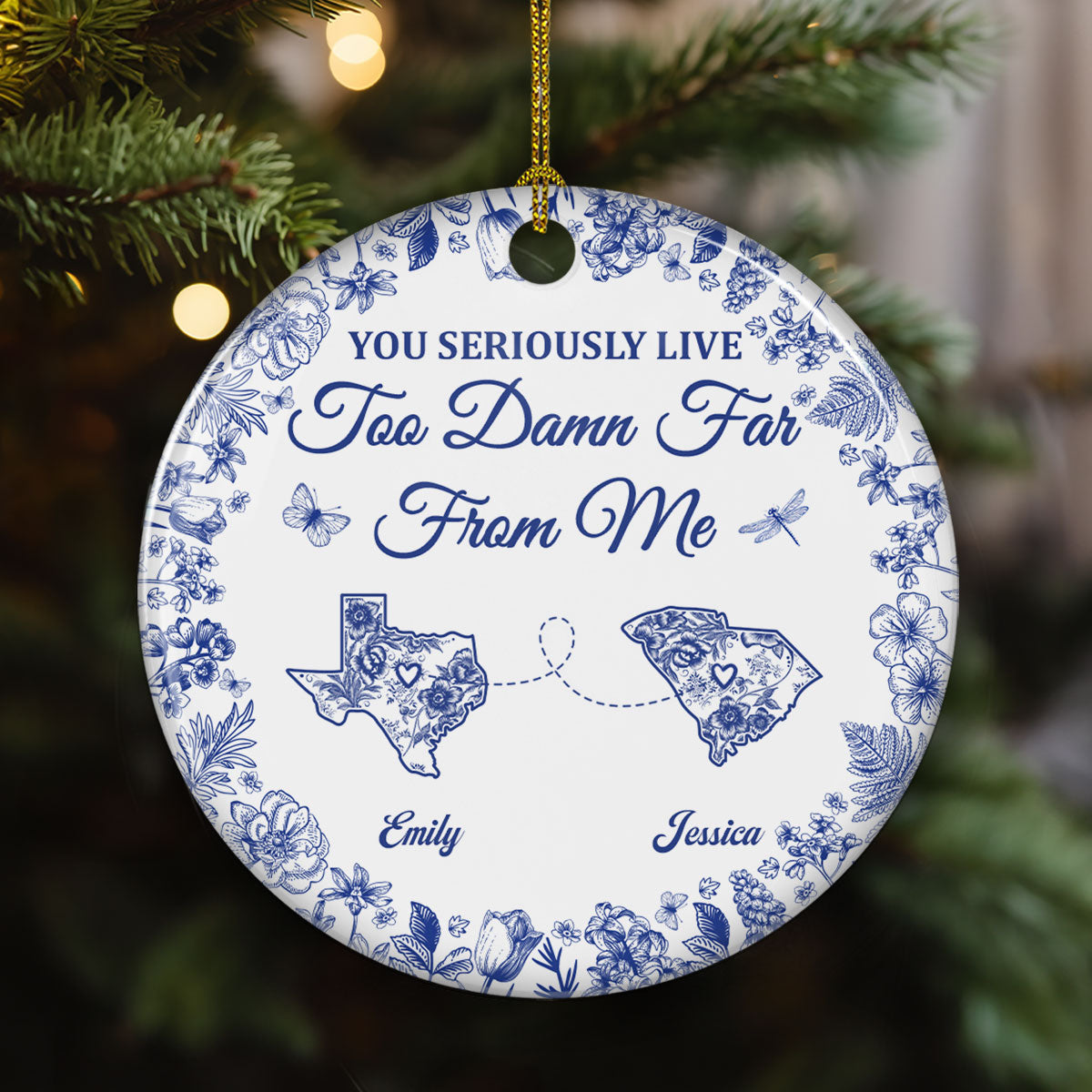 Feels Empty Without You Here - Personalized Custom Ceramic Ornament