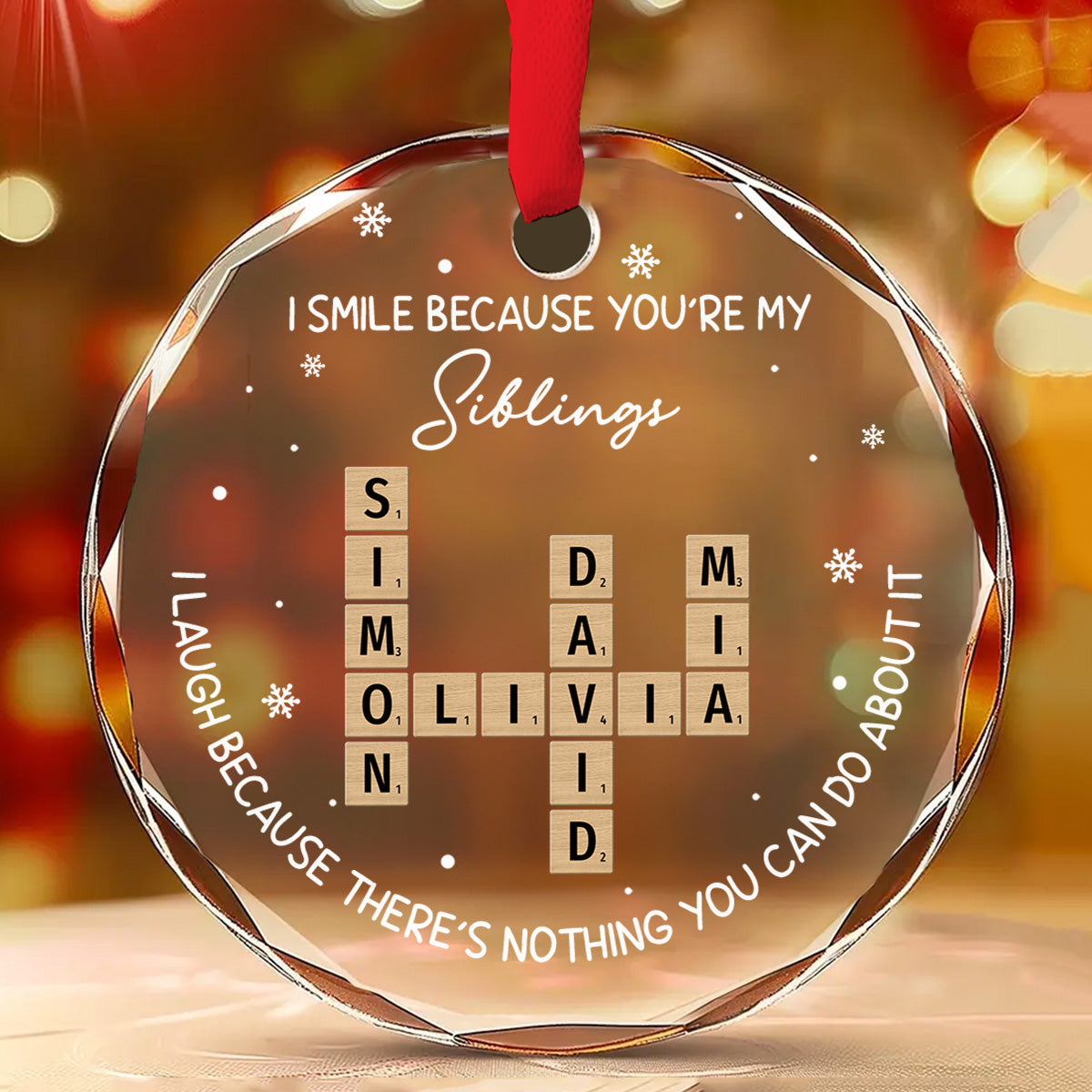 My Siblings - Personalized Custom Glass Ornament