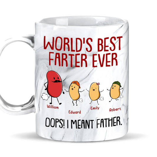 Best Farter Ever I Mean Father - Personalized Custom Grey Marble Mug