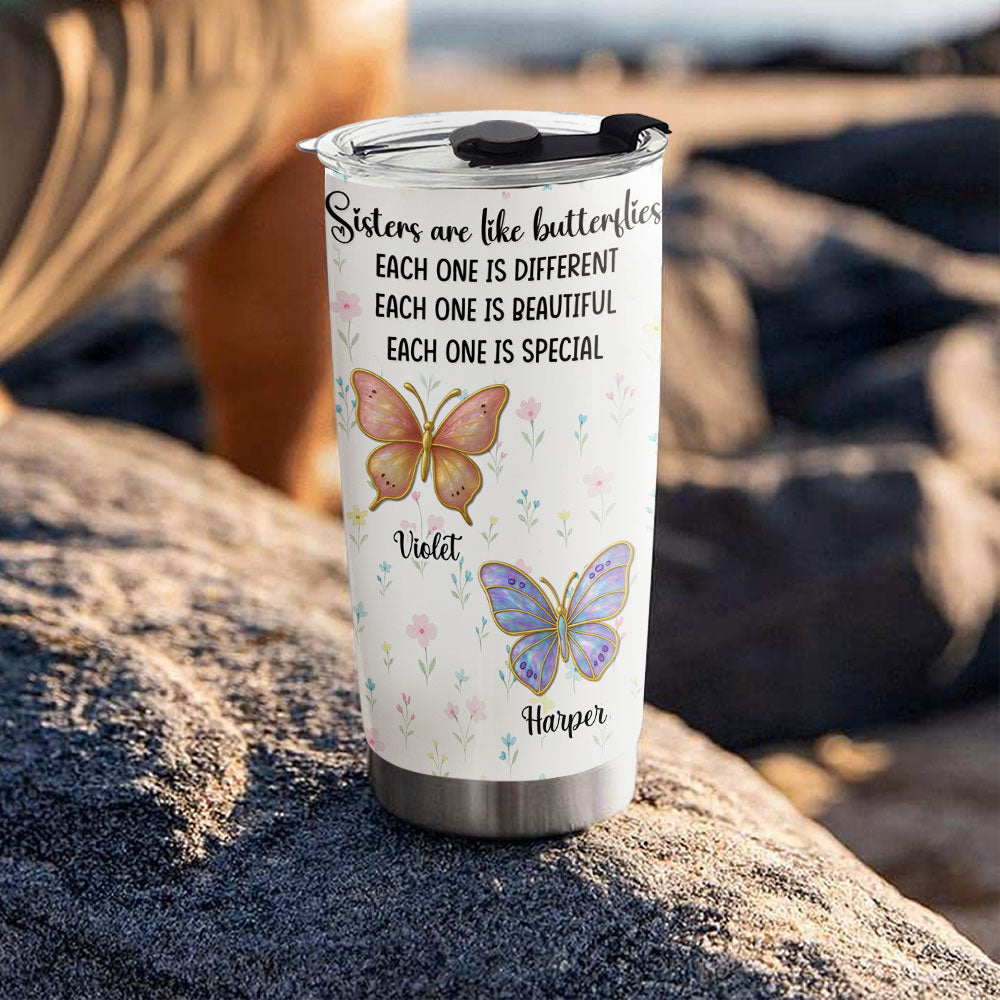 Butterfly Sisters - Personalized Custom Tumbler