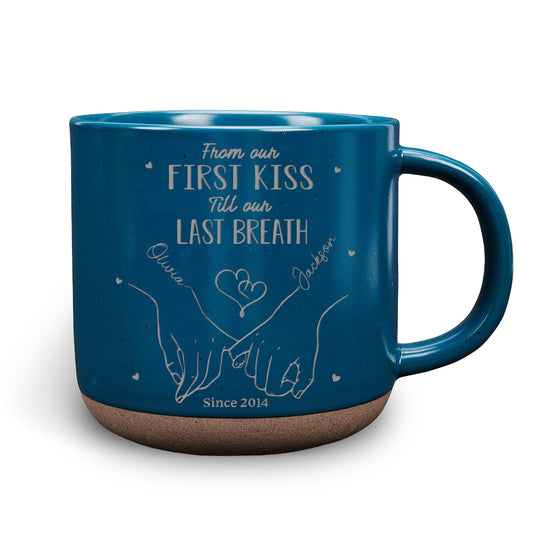 From Our First Kiss - Personalized Custom Engraved Pottery Mug