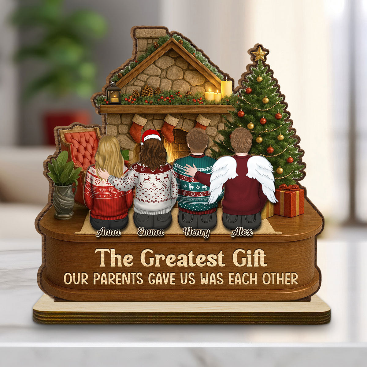 The Greatest Gift - Personalized Custom 2-Layer Wood Plaque With Flat Base
