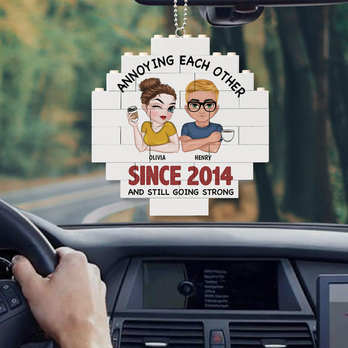 Annoying Each Other - Personalized Custom Puzzle Car Ornament