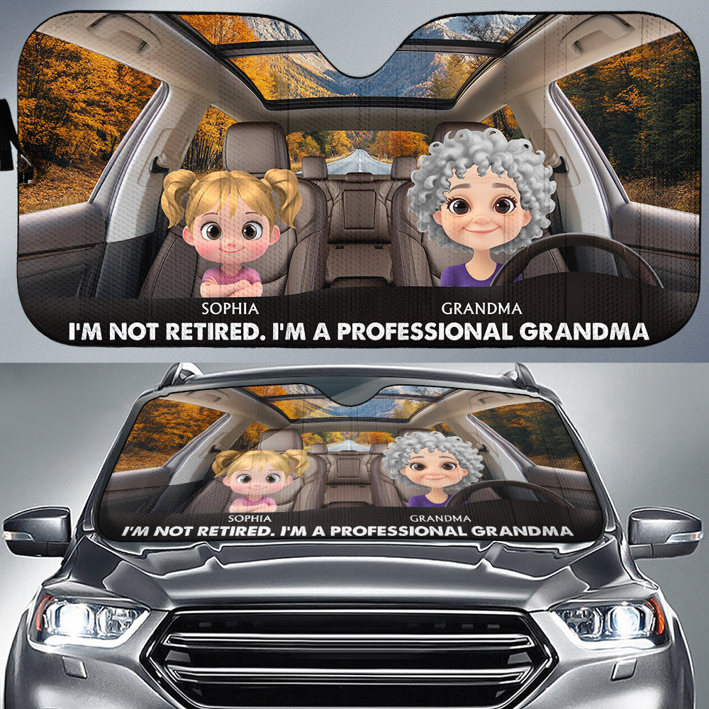 I Am A Professional Grandma - Personalized Custom Car Sunshade