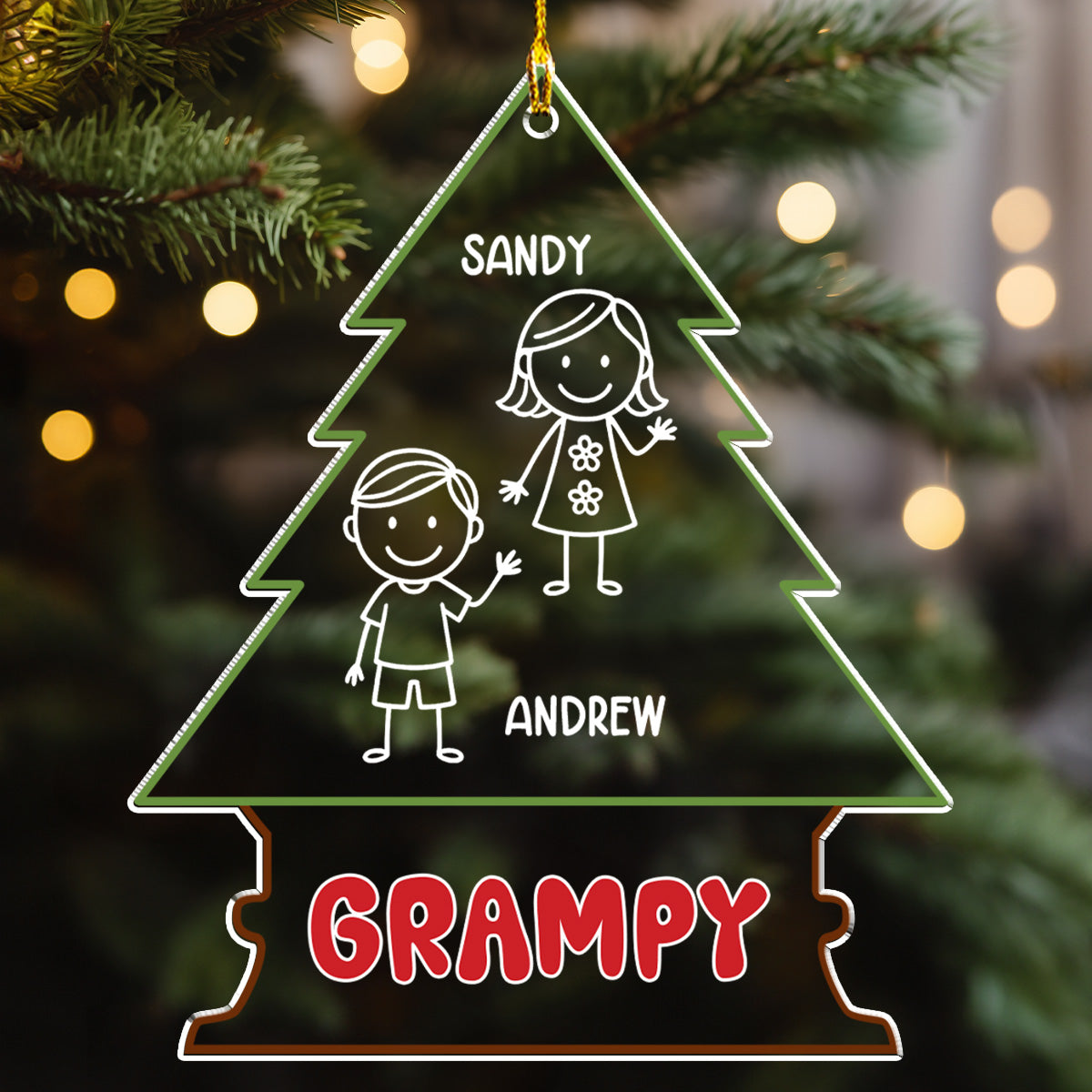 Grandpa Belongs To - Personalized Custom Acrylic Ornament