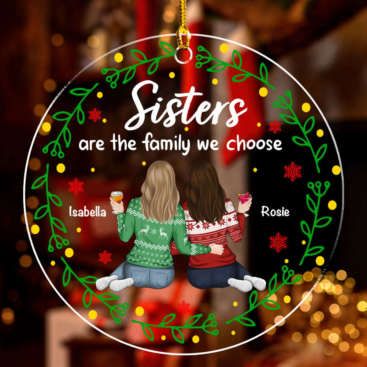 Friends Are The Family We Choose Ver 2 - Personalized Custom Acrylic Ornament