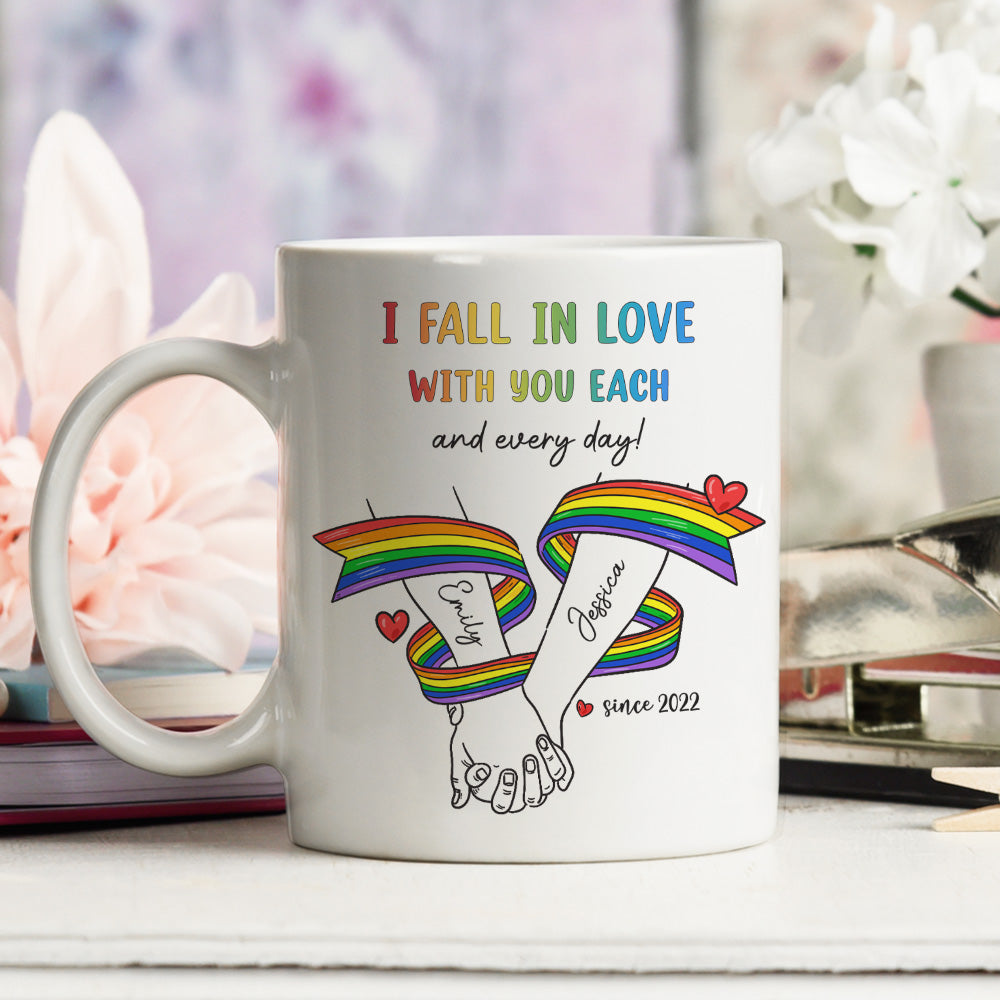 Love Grows Stronger Each Day - Personalized Custom Coffee Mug