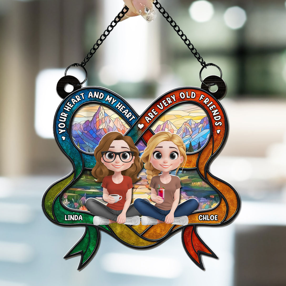 Your Heart And My Heart Are Very Old Friend - Personalized Custom Suncatcher