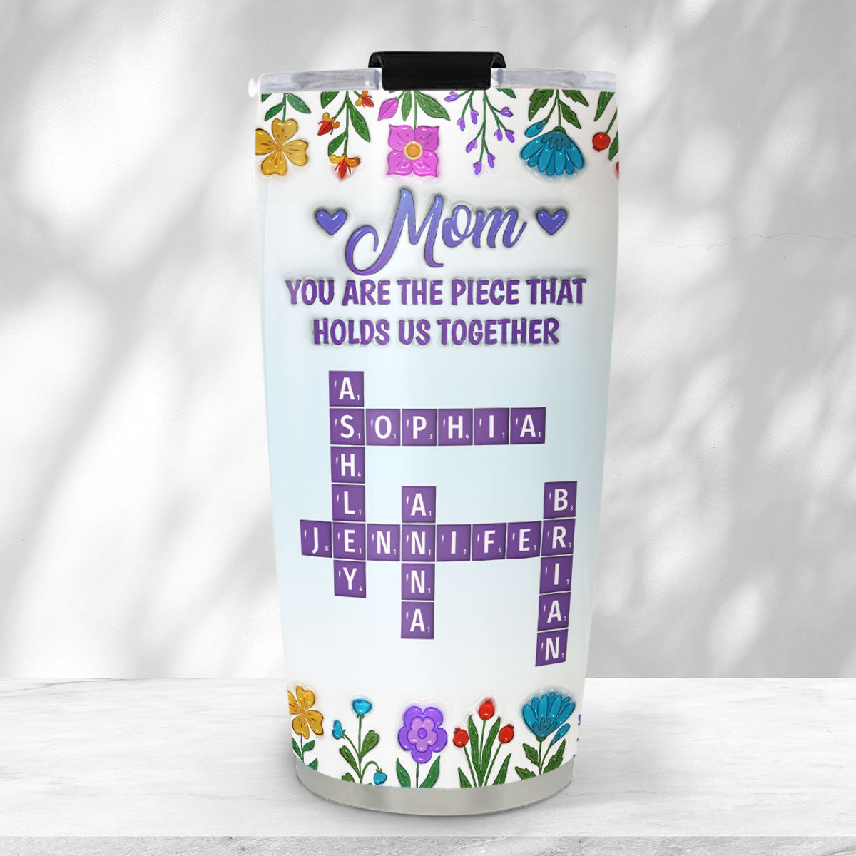 Mom Holds Us Together - Personalized Custom 3D Inflated Effect Tumbler