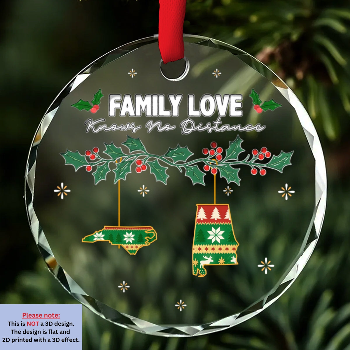 No Distance Known - Personalized Custom 3D Inflated Effect Glass Ornament