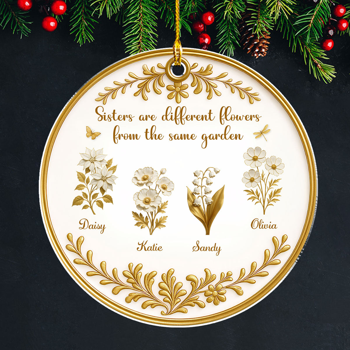 Lovely Flowers - Personalized Custom Acrylic Ornament