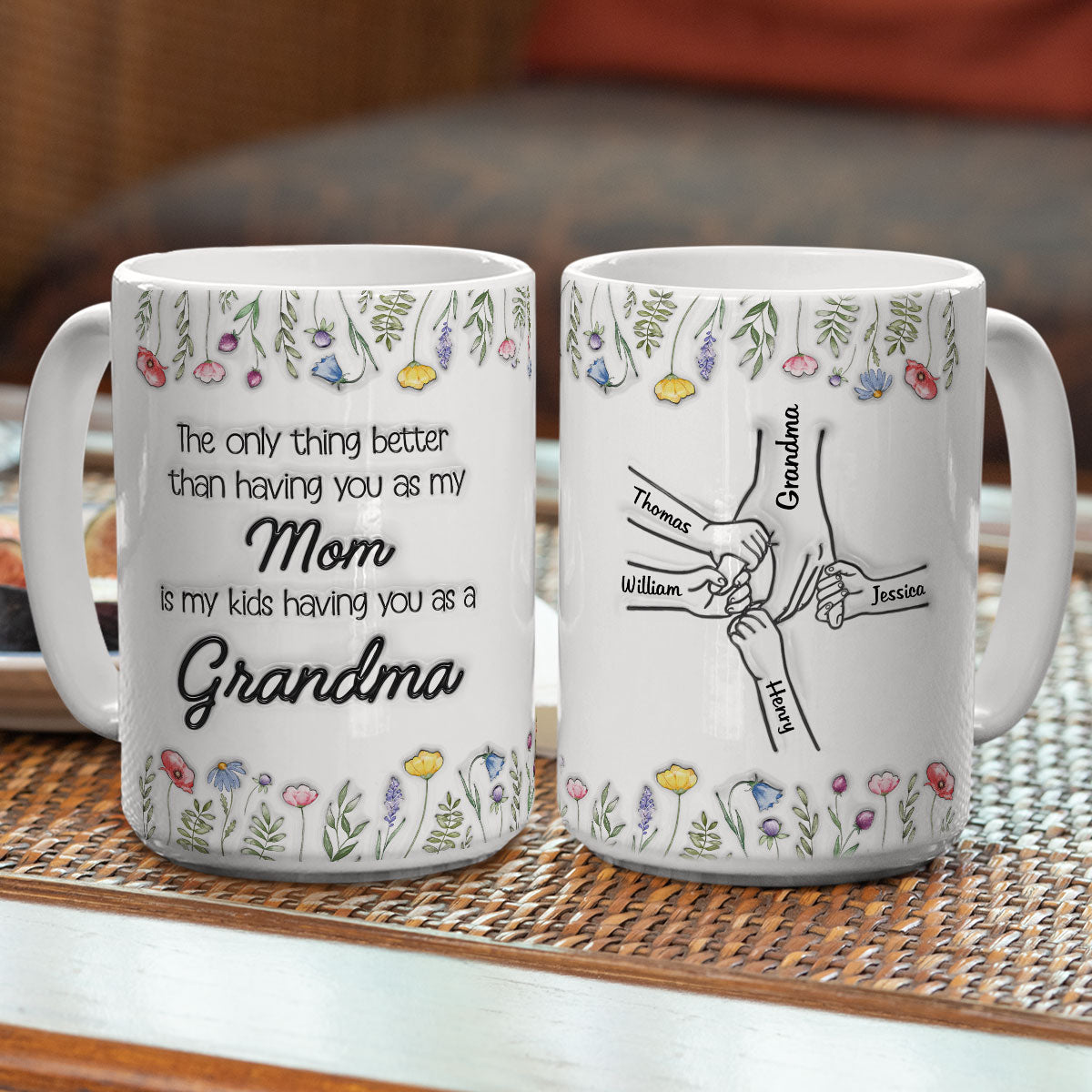 My Kids Having You As Grandma - Personalized Custom 3D Inflated Effect Mug