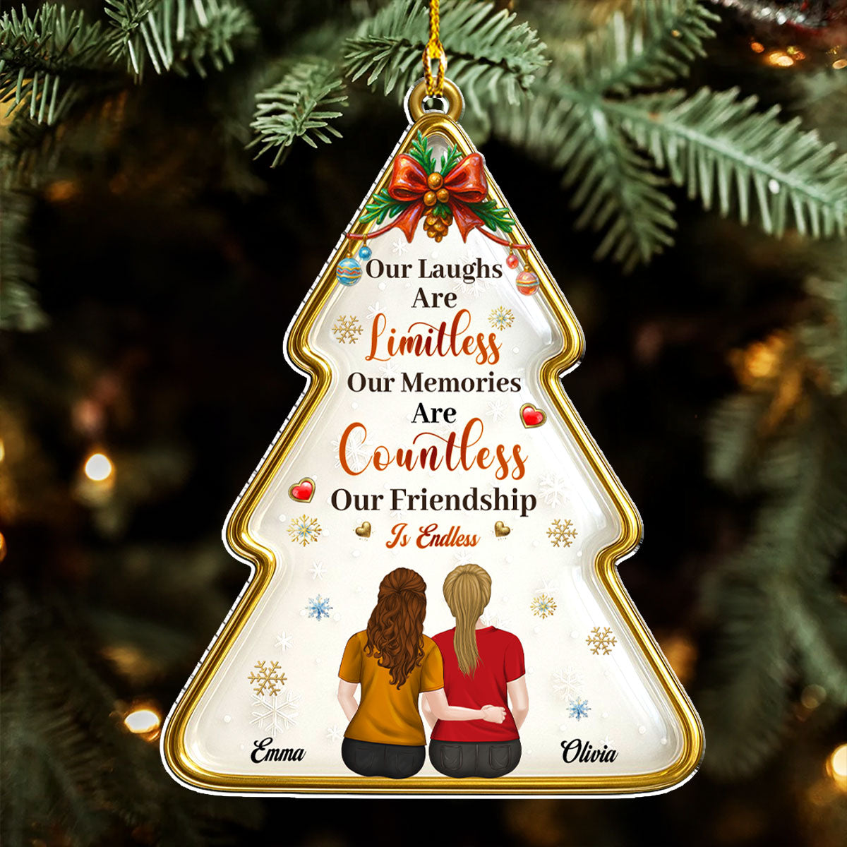 Endless Friendship - Personalized Custom Acrylic Ornament