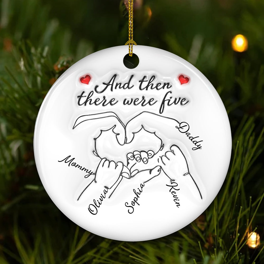 And Then There Were Three - Personalized Custom 3D Inflated Effect Ceramic Ornament