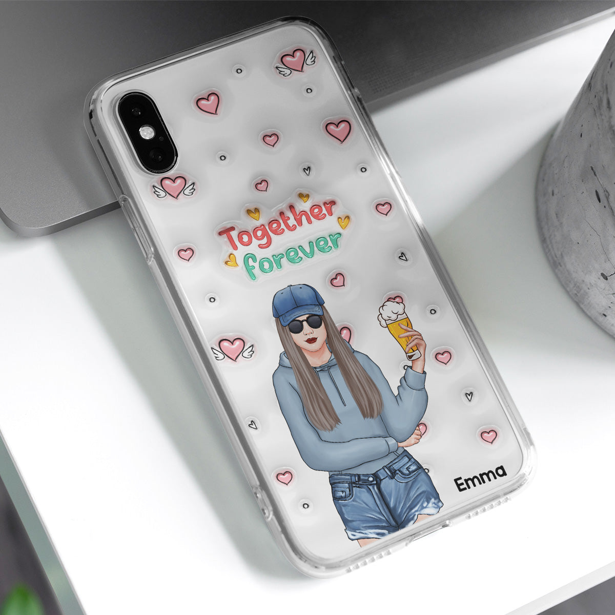 Together Forever - Personalized Custom 3D Inflated Effect Phone Case