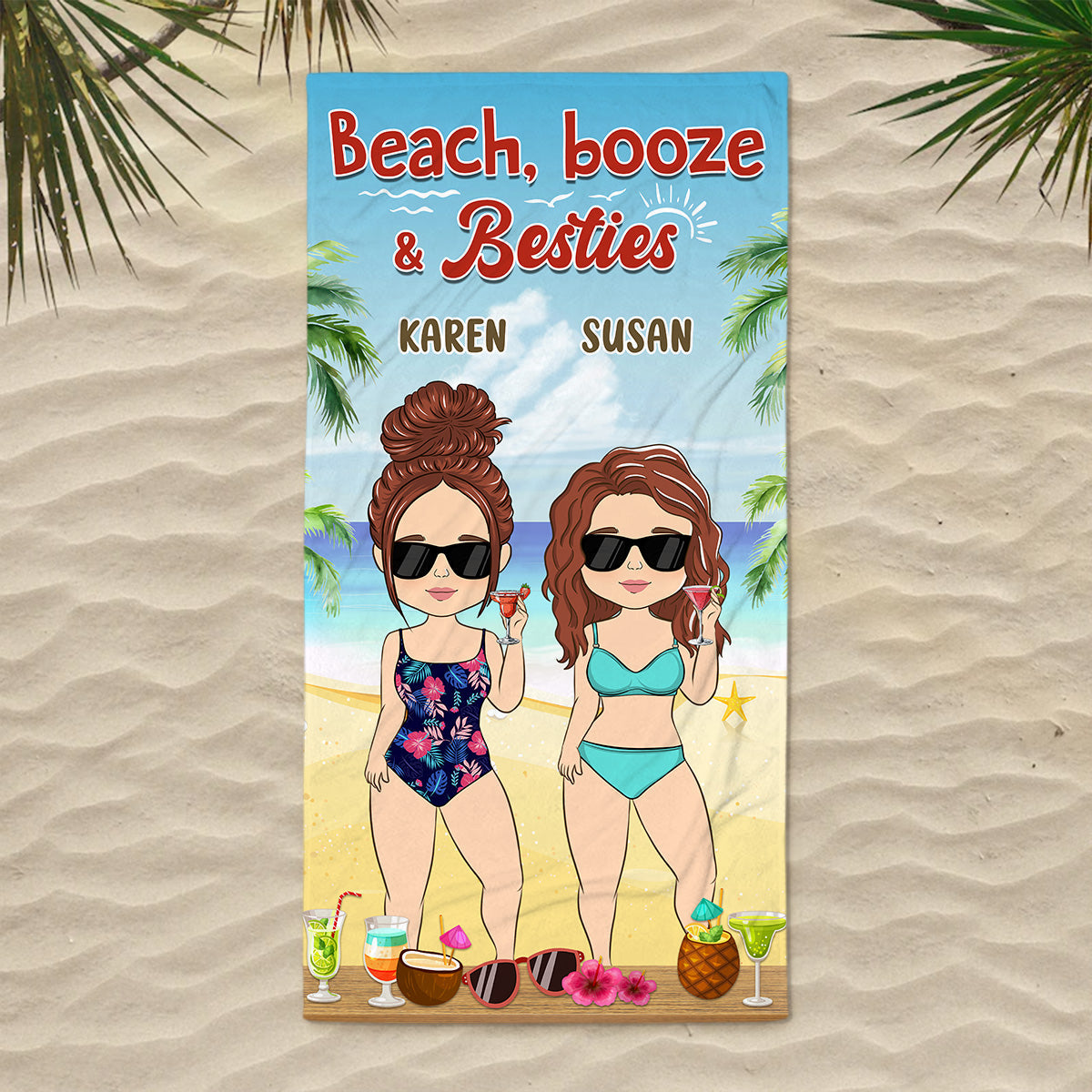 Beach & Besties - Personalized Custom Beach Towel