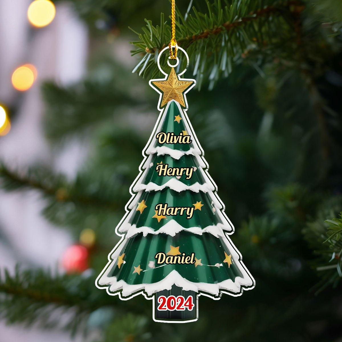 Family Pine Tree - Personalized Custom Acrylic Ornament