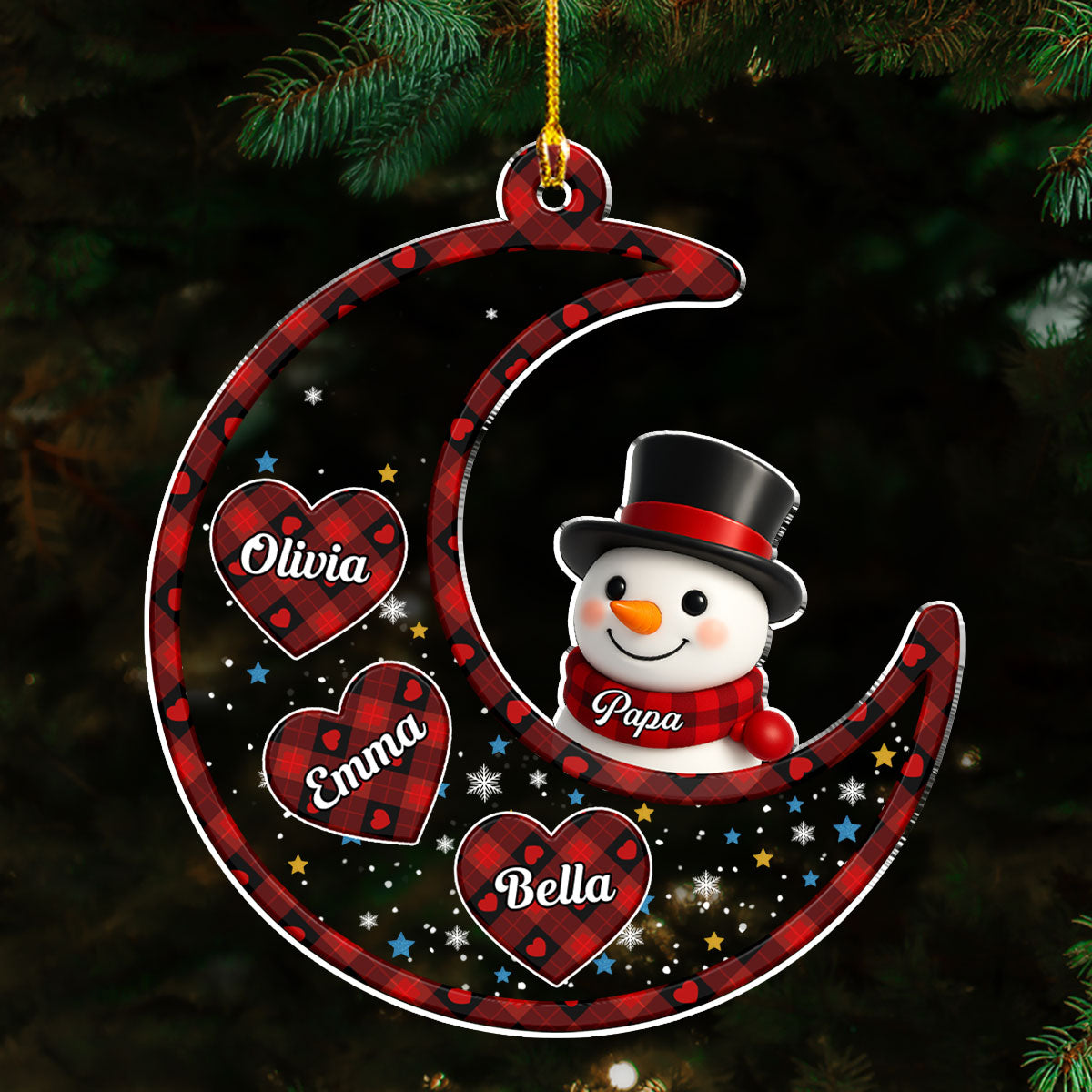 A Snowman Christmas With Love - Personalized Custom Acrylic Ornament
