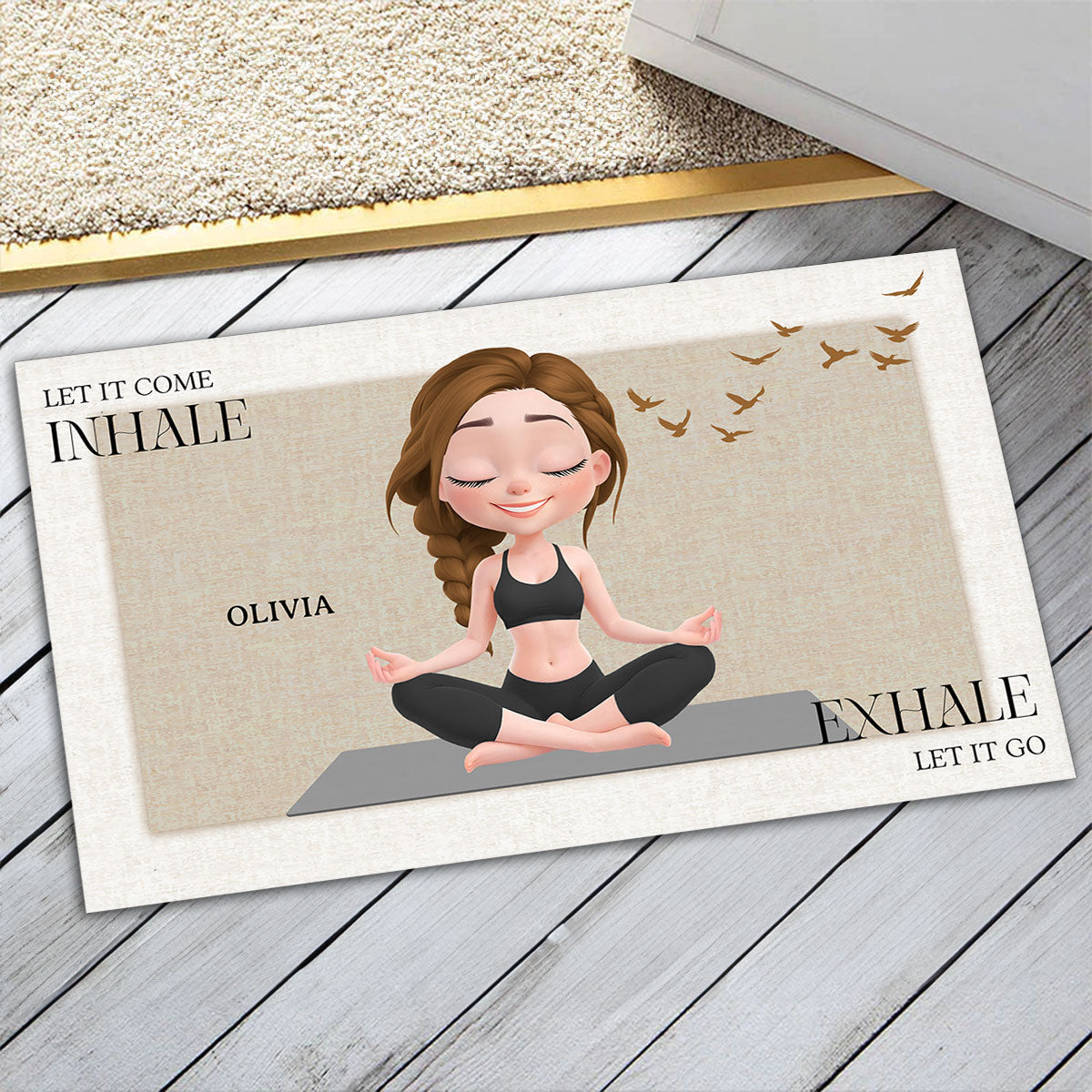 Inhale In Exhale Out - Personalized Custom Doormat