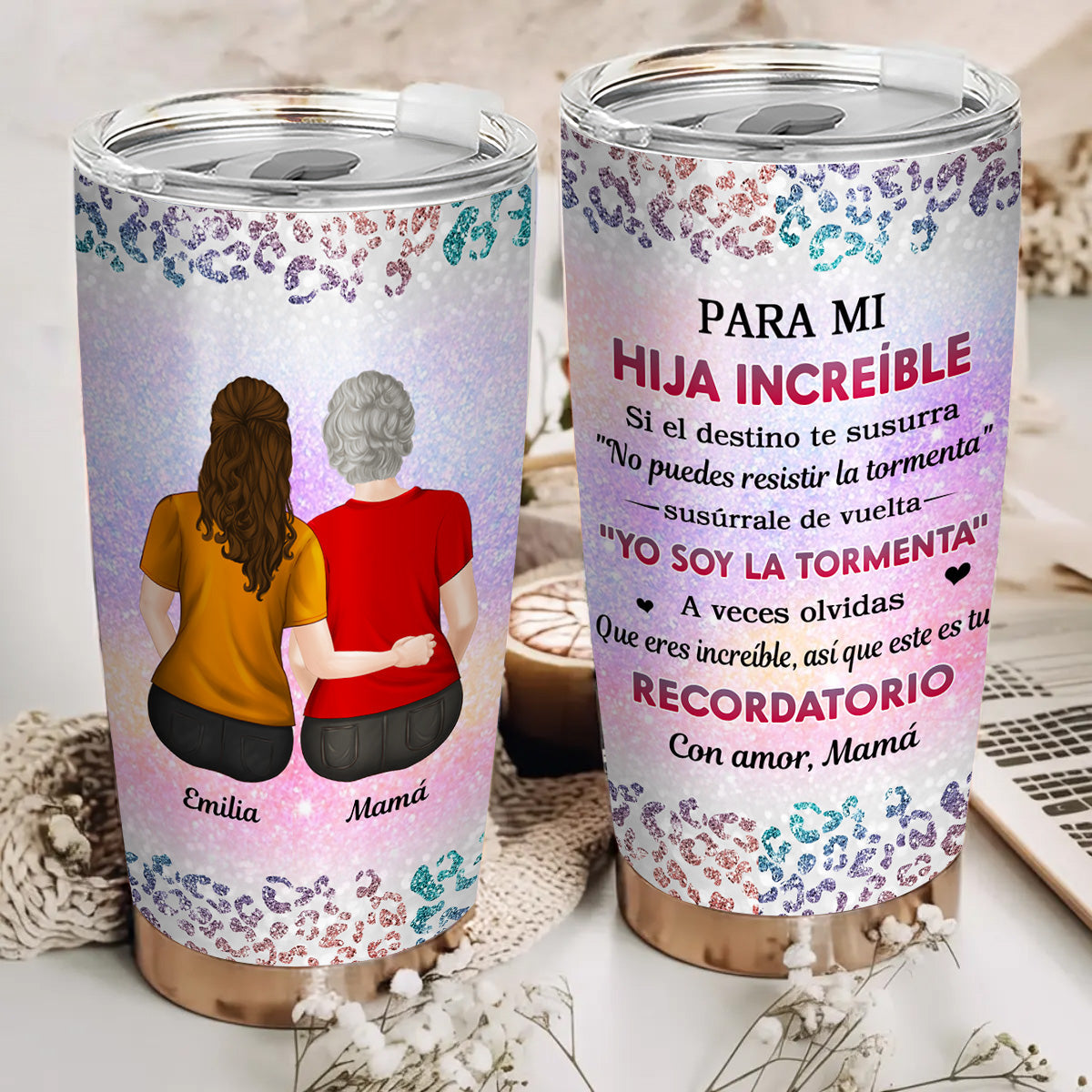 De Mamá a Hija Increíble - Vaso Personalizado