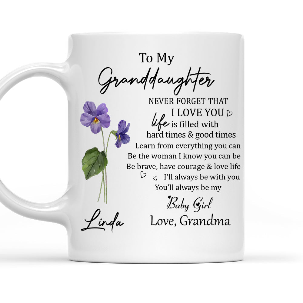 Never Forget Granddaughter - Personalized Custom Coffee Mug