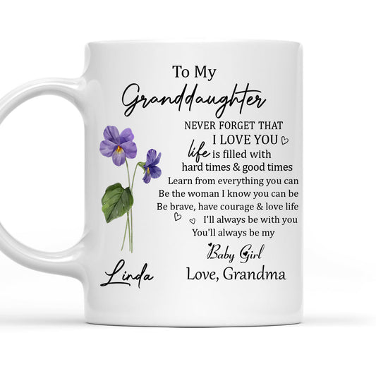 Never Forget Granddaughter - Personalized Custom Coffee Mug